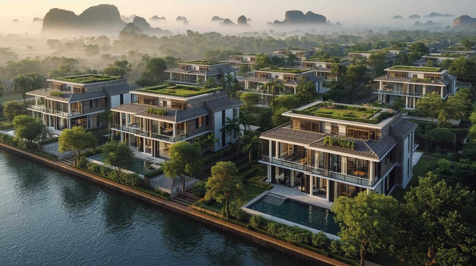 Phối cảnh được dựng bởi AI của dự án Ecopark Ninh Bình