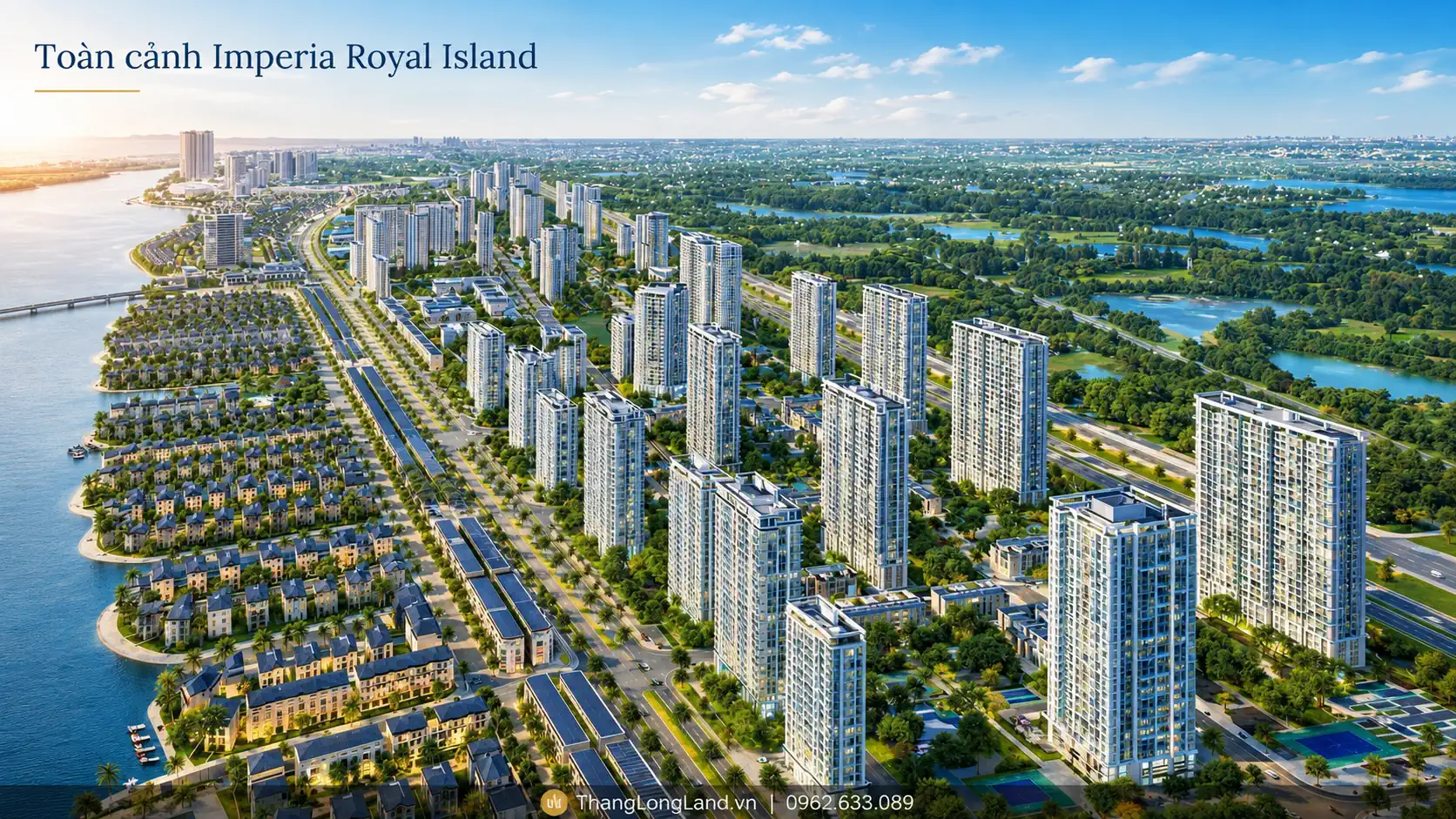Phối cảnh 3D từ trên cao dự án Imperia Royal Island.